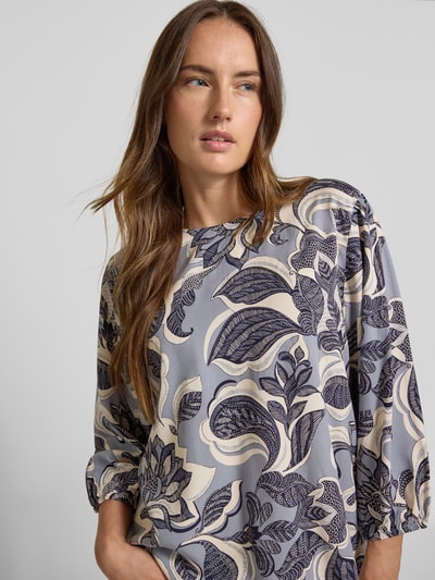 comma Bluzka z wiskozy z rękawami o dł. 3/4 Szaroniebieski 3