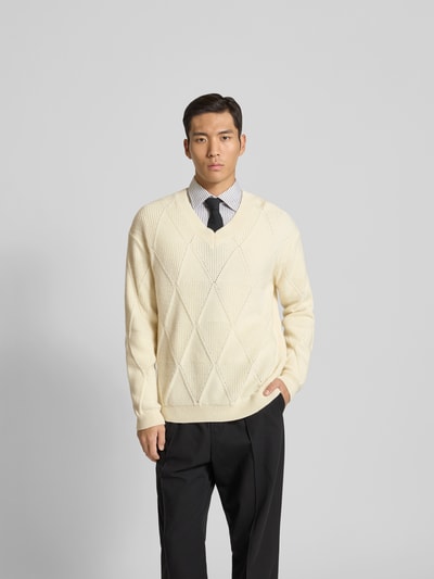 MAISON KITSUNÉ Wollpullover aus reiner Wolle Offwhite 4
