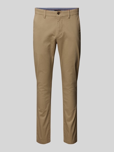 Tommy Hilfiger Chinosy o kroju slim fit zapinane na guzik i zamek błyskawiczny model ‘BLEECKER’ Khaki 1