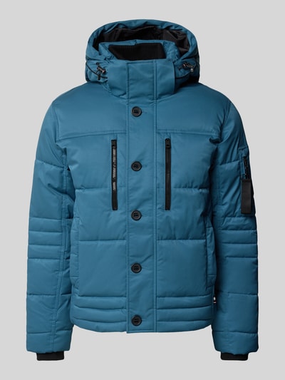 Tom Tailor Regular fit gewatteerd jack met ritszakken Oceaanblauw - 2