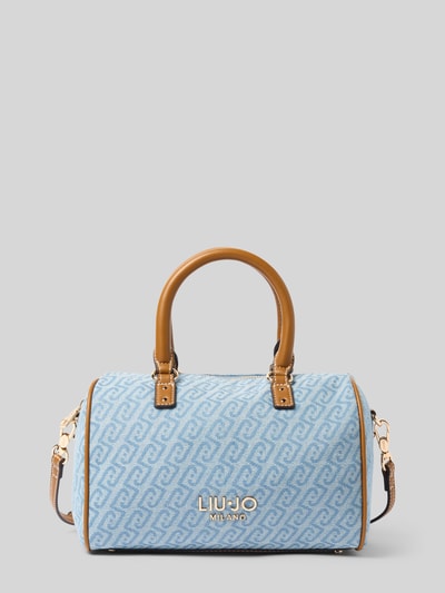 Produktfoto, Listonoszka w stylu denim Satchel in Denim-Optik Modell 'Evrim' od Liu Jo White, mieszanka bawełny, główna przegroda na zamek błyskawiczny, odpinany pasek na ramię, detal z logo, wymiary: szerokie 27 cm, długość 17 cm, głębokość 16 cm, długość paska 120 cm