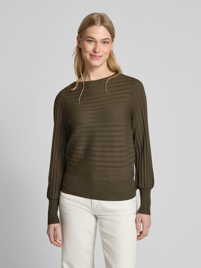 Zero Strickpullover mit Rundhalsausschnitt Khaki 4