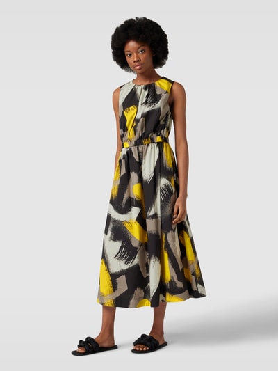 Esprit Midi-jurk met all-over motief Zwart - 1