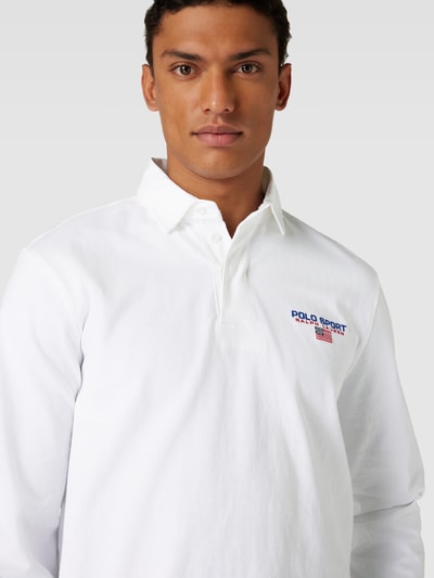 Polo Sport Classic Fit Poloshirt in langärmeligem Design Weiss 3