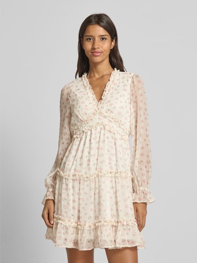 VERO MODA Tailliertes Minikleid mit Volants Modell 'SMILLA' Offwhite 4