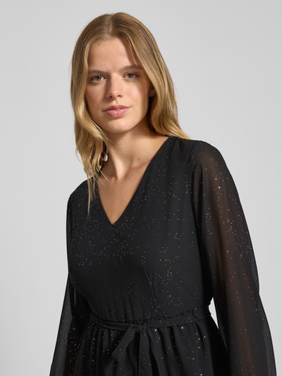 ONLY Minikleid mit Bindegürtel Modell 'STAR LIFE' Metallic Black 3