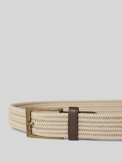 Produktfoto, Gürtel mit Webmuster Modell 'NEVIS' von Barbour, Optik: Unifarben, Dornschließe, Struktur, Lederoptik-Applikation, Label-Prägung