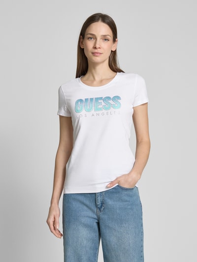 Guess T-Shirt mit Label-Print Weiss 4