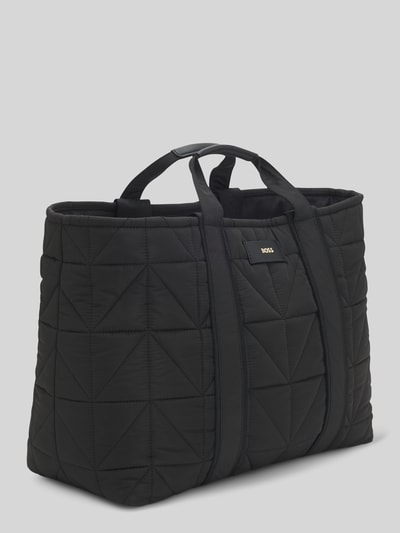 BOSS Shopper met doorgestikt motief, model 'PALMAH' Zwart - 3