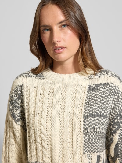 Jake*s Casual Strickpullover mit überschnittenen Schultern Ecru 3