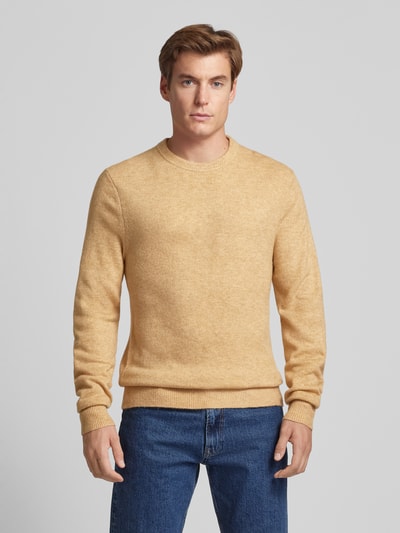 Scotch & Soda Regular fit gebreide pullover met ronde hals Camel - 4