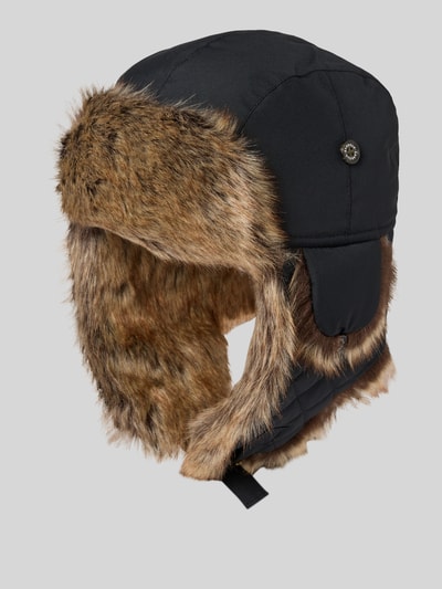 Barbour Hoed met imitatiebont, model 'CLEADON TRAPPER' Zwart - 2