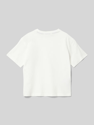 Mango T-Shirt mit Motiv- und Statement-Print Modell 'respect' Offwhite 3