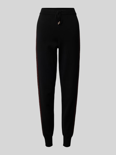 LIU JO SPORT Sweatpants aus Viskose-Mix mit Galonstreifen Black 1