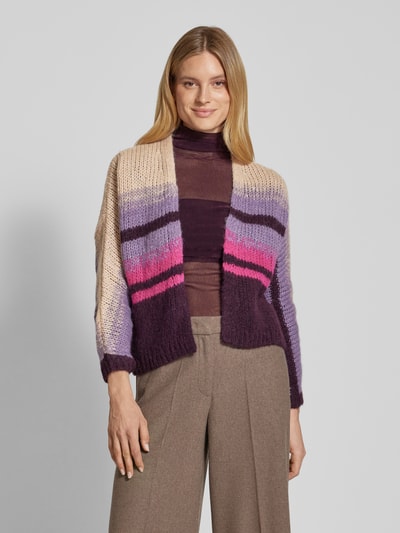 Luisa Cerano Cardigan mit gerippten Abschlüssen Bordeaux 4