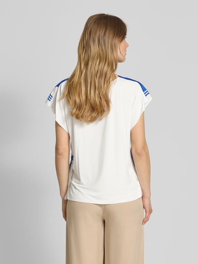 Marc Cain Relaxed fit zijden blouse met ronde hals Koningsblauw - 5