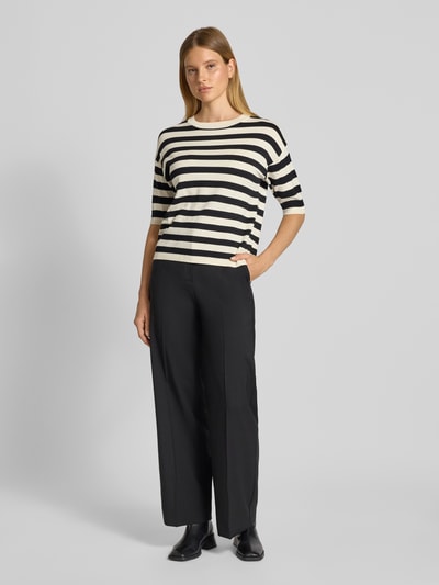 B.Young Gebreide pullover met ribboorden, model 'morla' Zwart - 1