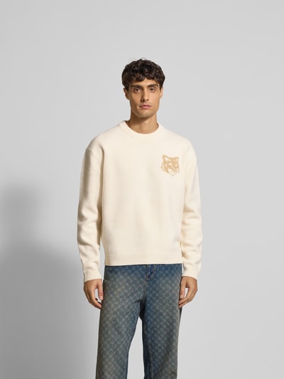 MAISON KITSUNÉ Pullover mit Label-Print Offwhite 4
