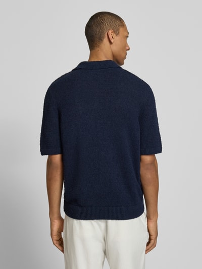 ARMEDANGELS Regular Fit Poloshirt aus Bio-Baumwoll-Mix Modell 'BOUCLE' Marine 5