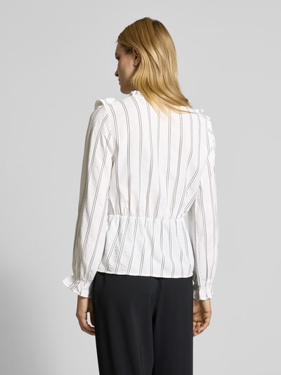 ICHI Regular fit blouse met druppelvormige hals, model 'OLLIE' Offwhite - 5