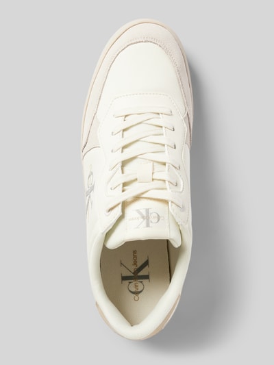 Calvin Klein Jeans Leren sneakers met labeldetails model 'CLASSIC CUPSOLE LOW MIX' Offwhite - 3