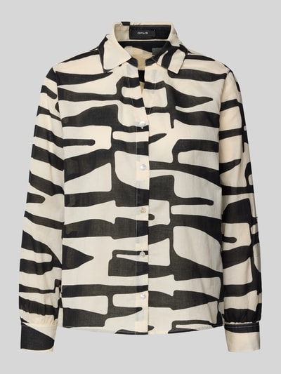 OPUS Regular fit blouse met knoopsluiting, model 'Fumani' Zwart - 2