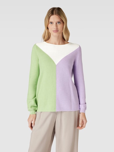 Christian Berg Woman Sweter z dzianiny w stylu Colour Blocking Jasnofioletowy melanż 4