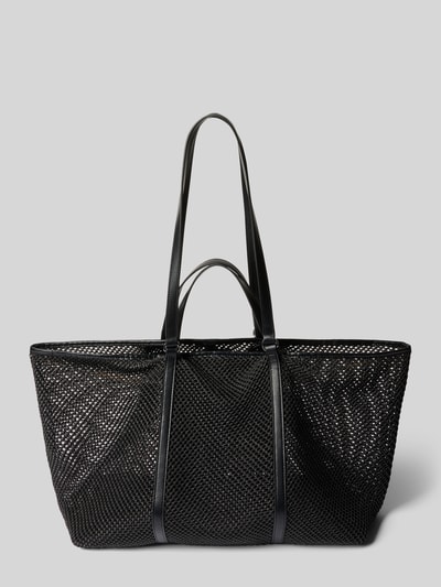 Produktfoto, Shopper mit Tragehenkeln Modell 'PALMAH' von BOSS, Optik: Unifarben, Label-Applikation, Form: Rechteckig, strukturierte Netztextur