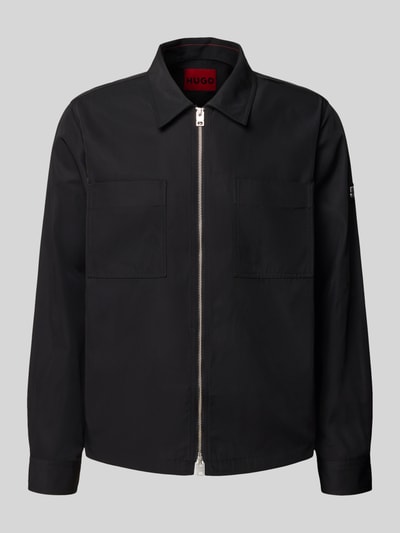 HUGO Regular fit jack met opstaande kraag, model 'EVALOM' Zwart - 2