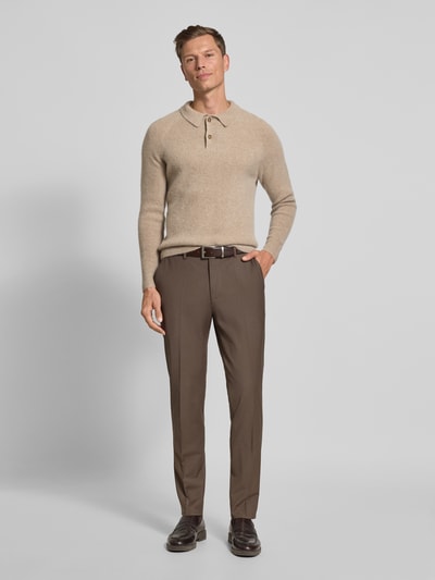 FTC-Cashmere Kaschmirpullover mit Kentkragen Sand 1