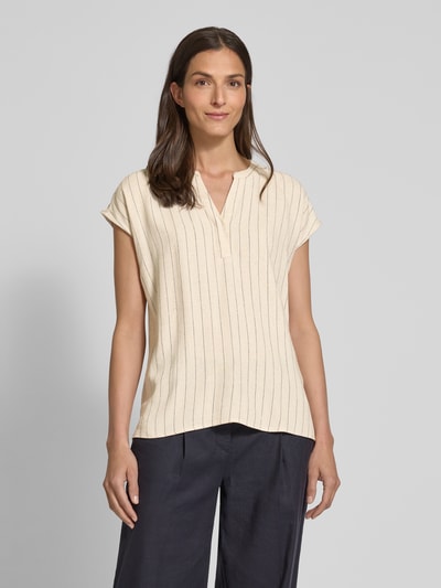 Soyaconcept Regular fit blouseshirt met V-hals, model 'POULA' Zand - 4