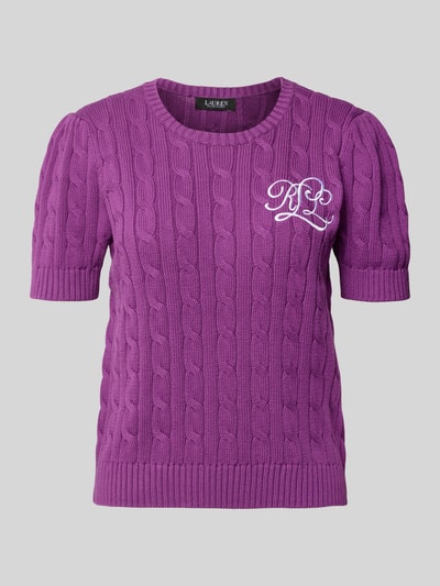 Lauren Ralph Lauren Gebreide pullover met labelstitching, model 'TARJYLL' Paars - 2