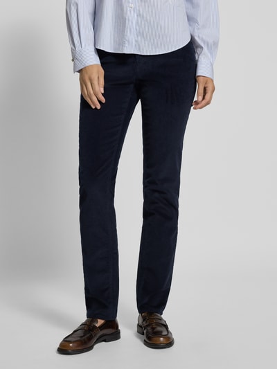 Brax Spodnie sztruksowe o kroju slim fit z mieszanki bawełny model ‘Mary’ Granatowy 4