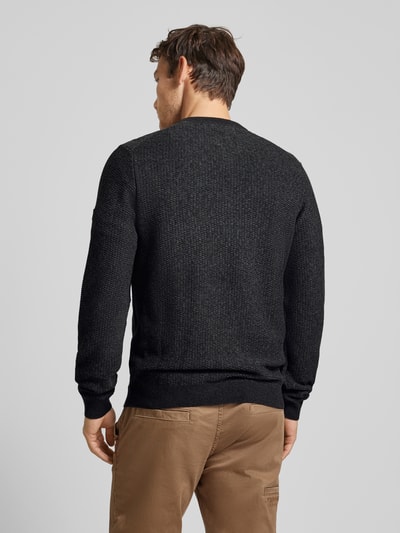 camel active Sweter z dzianiny z okrągłym dekoltem Antracytowy 5