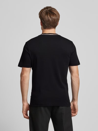 BOSS T-Shirt mit geripptem Rundhalsausschnitt Modell 'Thompson' Black 5