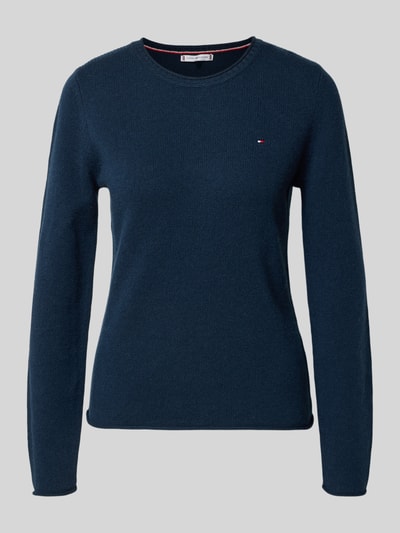 Tommy Hilfiger Slim Fit Strickpullover aus reiner Wolle Marine 2