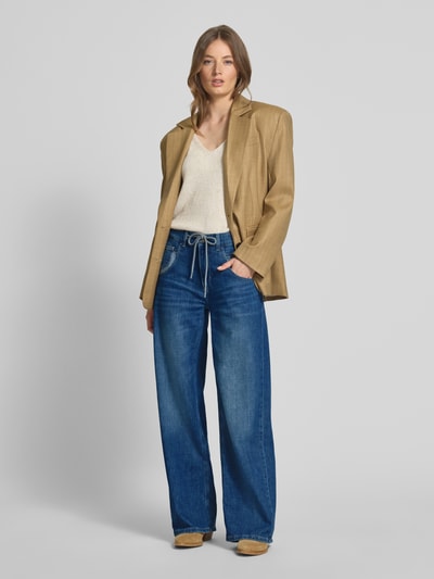 MAC Jeansy z szerokimi nogawkami i tunelem Ciemnoniebieski 1