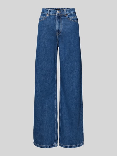 Produktfoto, Regular Fit Wide Leg Jeans aus reiner Baumwolle Modell 'THE MARLENE' von BOSS Orange, blaue Denim, 5-Pocket-Design, unifarben