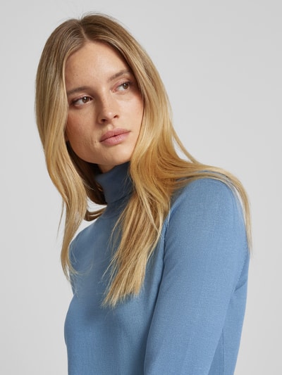 Christian Berg Woman Strickpullover mit gerippten Abschlüssen Rauchblau 3