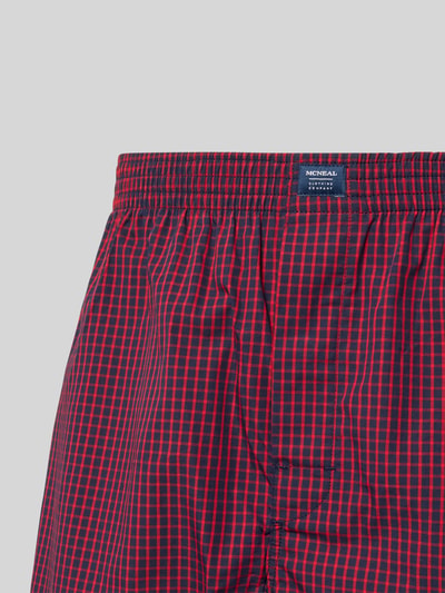 Produktfoto, Boxershorts mit Label-Detail im 3er-Pack von MCNEAL z bawełny, krój regular fit, detal z logo, zestaw 3 szt., czerwone i granatowe kratki