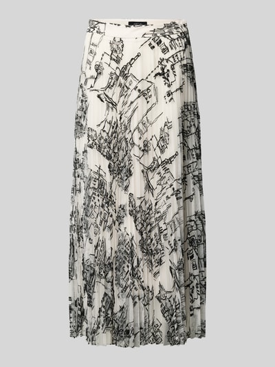 Marc Cain Spódnica midi ze wzorem na całej powierzchni Piaskowy 2