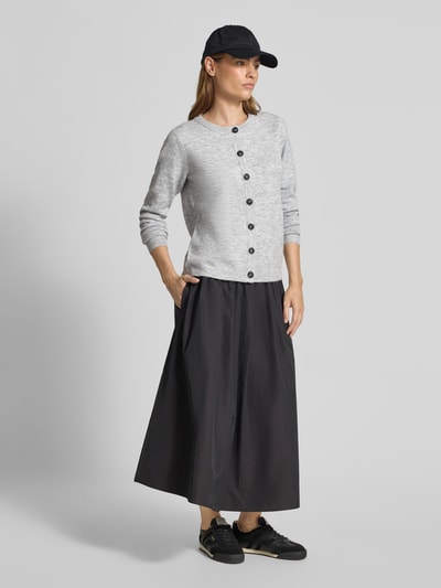 Soyaconcept Gebreid jack met ronde hals, model 'ORLEAN' Lichtgrijs gemêleerd - 1