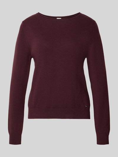 Produktfoto, bordeauxroter Regular Fit Pullover aus Schurwoll-Kaschmir-Mix Modell 'Lisa' von Brax, glatte Struktur, Damen Pullover von Brax