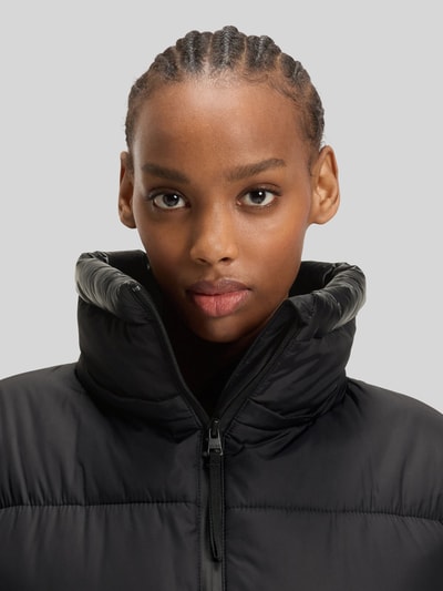 Hugo Blue Relaxed fit gewatteerde lange jas met afneembare capuchon Zwart - 3