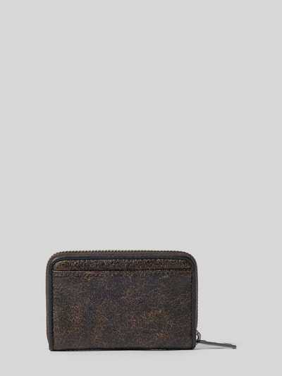 Productfoto, portemonnee uit echt leer met label in reliëf model 'JUNO' van LIEBESKIND BERLIN, hoofdvak met ritssluiting, diverse vakken, bruin met lichte structuur