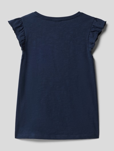 s.Oliver RED LABEL T-Shirt mit floralen Applikationen Marineblau 3