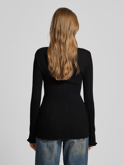 Gina Tricot Gebreide pullover van viscosemix met geschulpte zoom Zwart - 5