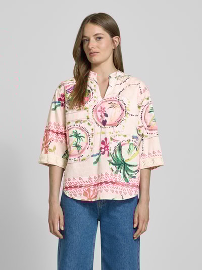 Emily Van den Bergh Relaxed Fit Bluse mit 3/4-Arm Sand 4