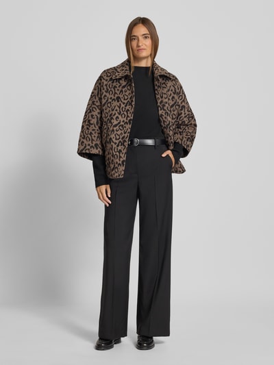 s.Oliver BLACK LABEL Loose Fit Jacke mit Leo-Print Taupe 1