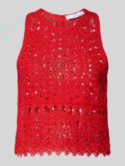 Mango Häkeltop mit Rundhalsausschnitt Modell 'KLEES' Rot 2